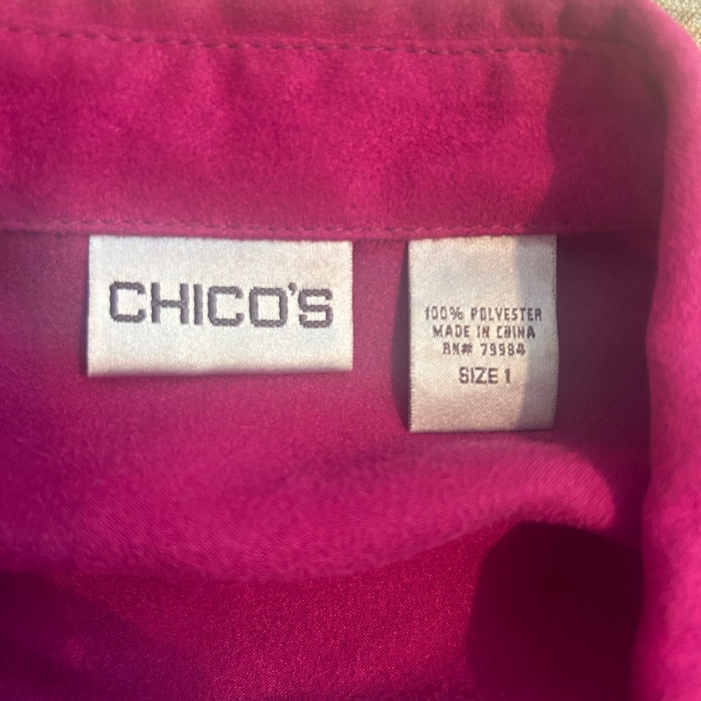 Beautiful Euc Pink Button Down The Front Top With… - image 5